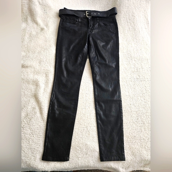 JOE'S 55 Denim - JOE'S 55 Skinny Ankle Faux Leather Jeans w/belt